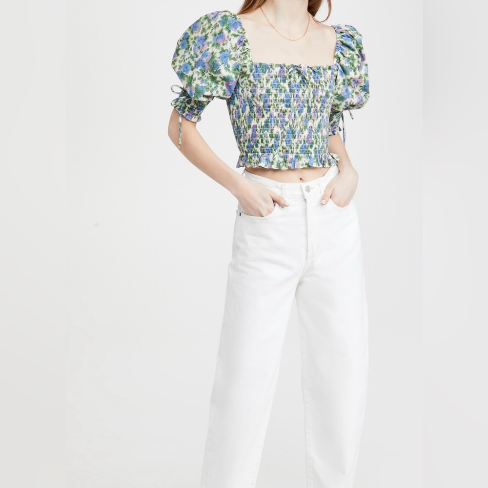 For Love & Lemons Floral Cropped Top